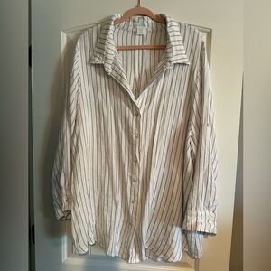 Cynthia Rowley Ivory and Black Striped Top